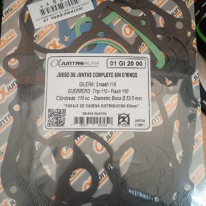 Juego de juntas completo con O'rings ALFA para motos 110 carrera larga
