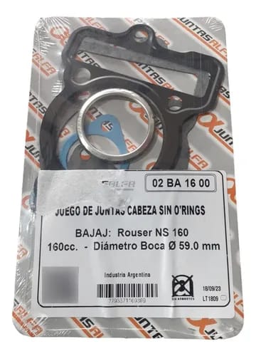 Juego de cabeza de cilindro sin O'rings ALFA para ROUSER NS 160