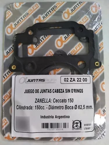 Juego de cabeza de cilindro sin O'rings ALFA para ZANELLA CECCATO 150