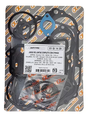 Juego de juntas completo sin O'rings ALFA para GILERA FX125/ MONDIAL LD125/ ZANELLA DUE 125/ OTRAS