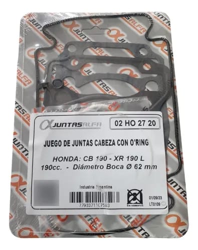 Juego de cabeza de cilindro sin O'rings ALFA para HONDA CB190- XR190L