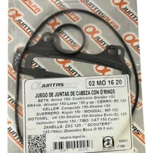 Juego de cabeza de cilindro con O'rings ALFA para scooter tipo BETA ARROW 150
