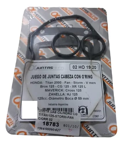 Juego de cabeza de cilindro sin O'rings ALFA para HONDA CG125