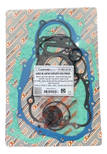 Juego de juntas ALFA con o'rings para moto tipo Zanella zr250 lt varillero