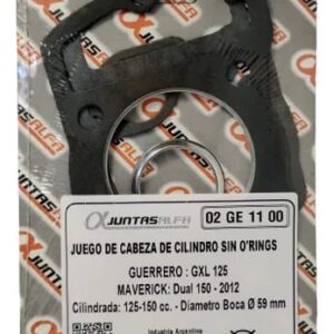 Juego de cabeza de cilindro sin O'rings ALFA para GUERERRO GXL 125