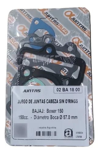 Juego de cabeza de cilindro sin O'rings ALFA para BAJAJ BOXER 150