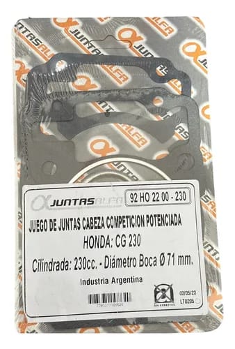 Juego de cabeza de cilindro sin O'rings ALFA para HONDA CG 230