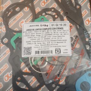 Juego de juntas completo con O'rings ALFA para motos 110 carrera corta