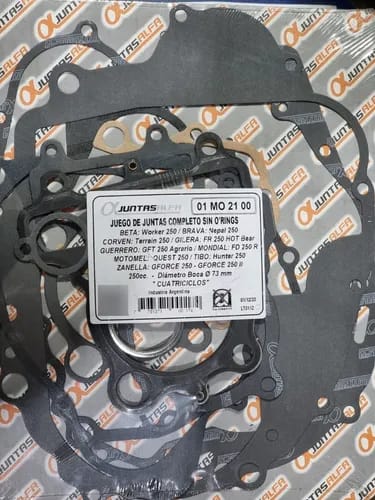 JUEGO DE JUNTAS COMPLETO CON O'RING para ZANELLLA G-FORCE 250