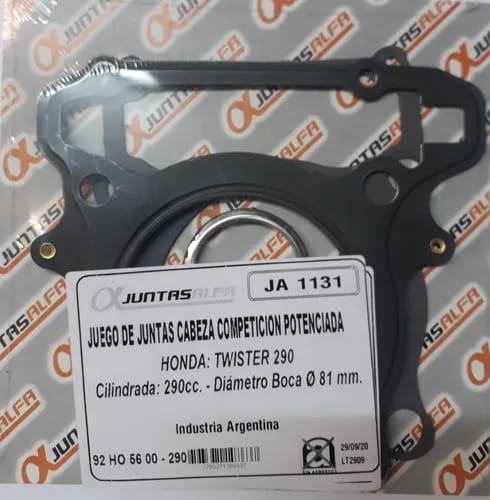 Juego de juntas de cabezal ALFA potenciado HONDA TWISTER 290