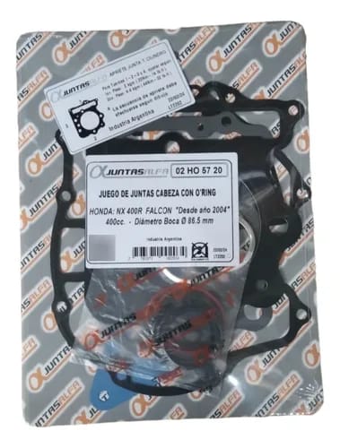 Juego de juntas de cabezal ALFA con o'rings para HONDA FALCON NX400