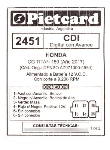 CDI PIETCARD 2451 CG NEW