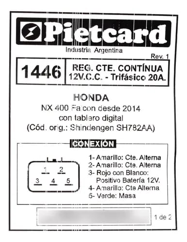 REGULADOR 1446 PIETCARD