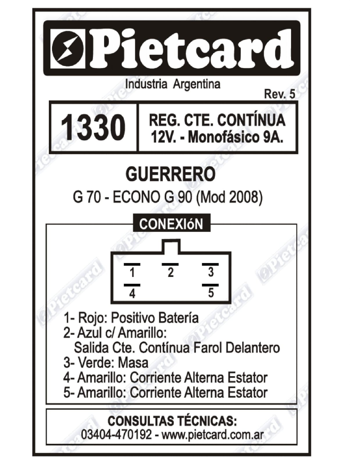 REGULADOR PIETCARD 1330