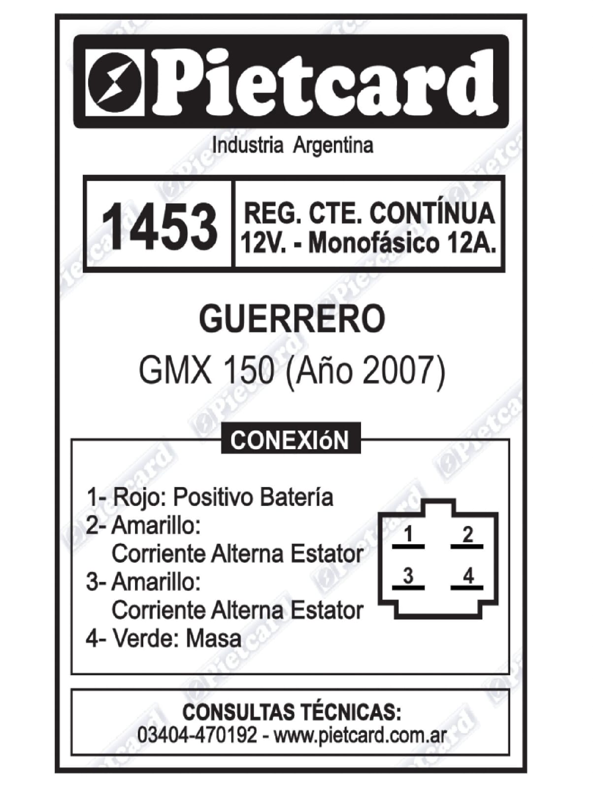 REGULADOR 1453 PIETCARD