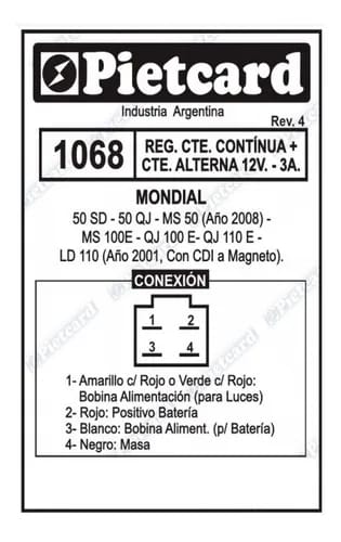 REGULADOR 1068 PIETCARD