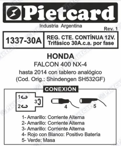 REGULADOR PIETCARD 1337-30A