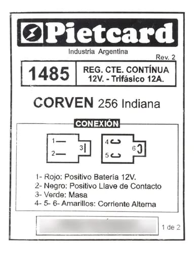 REGULADOR 1485 PIETCARD