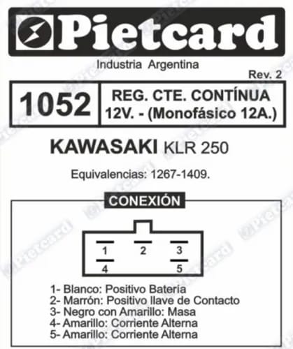 REGULADOR 1052-1267-1409 PIETCARD