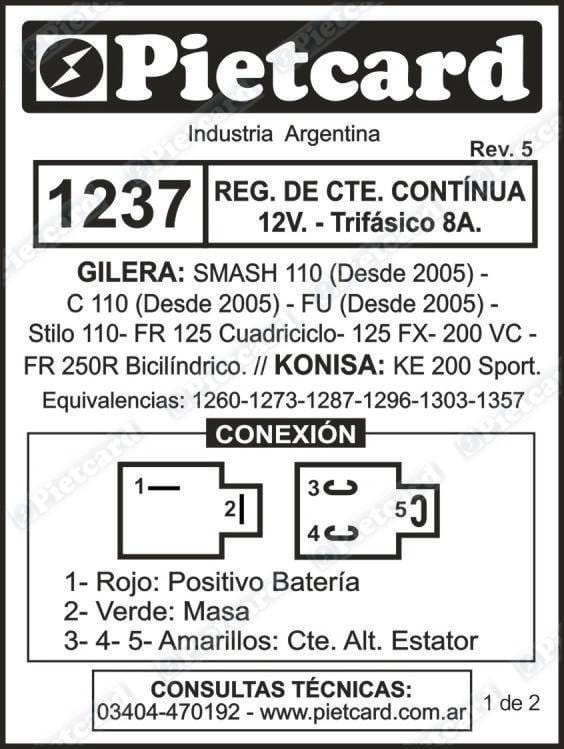 REGULADOR 1237 PIETCARD