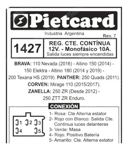 REGULADOR PIETCARD 1427