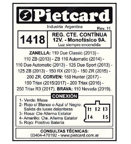 REGULADOR PIETCARD 1418