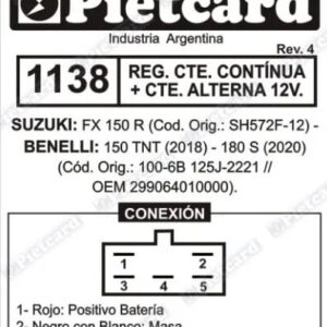 REGULADOR 1138 PIETCARD