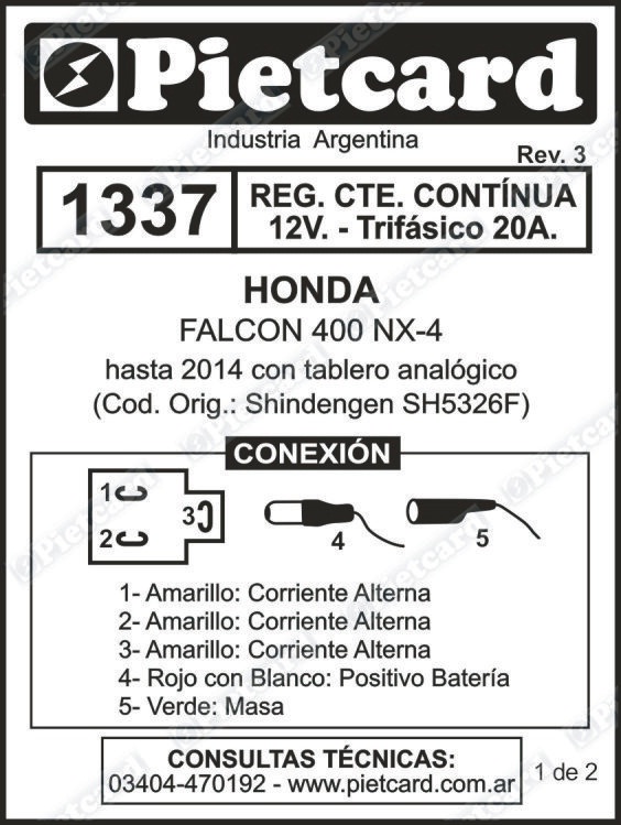 REGULADOR PIETCARD 1337