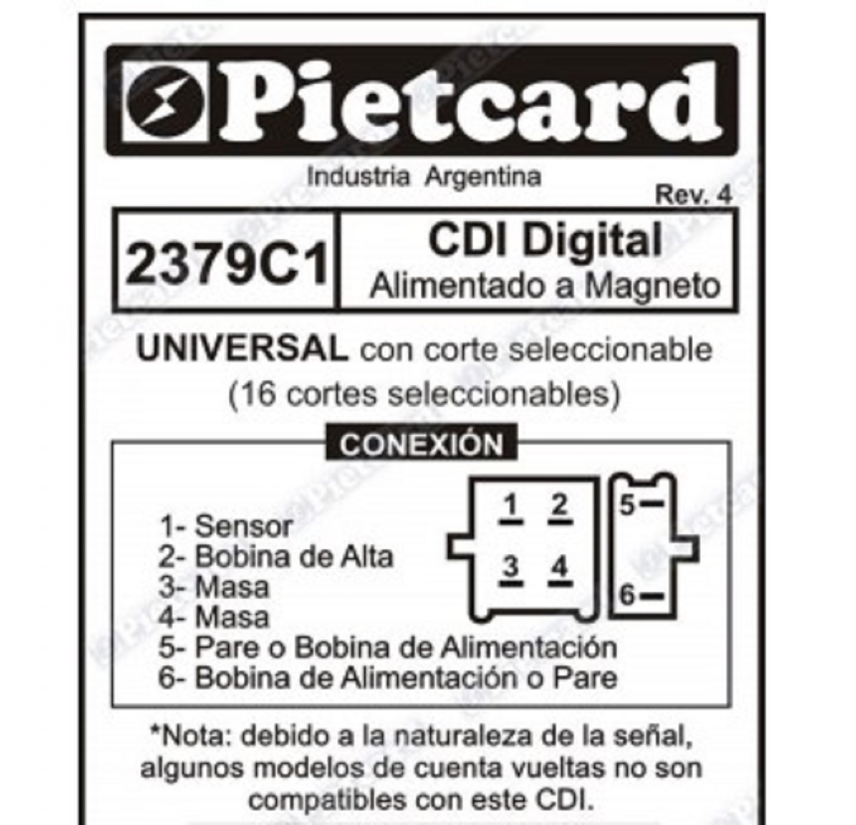 CDI PIETCARD 2379C1 PROGRAMABLE