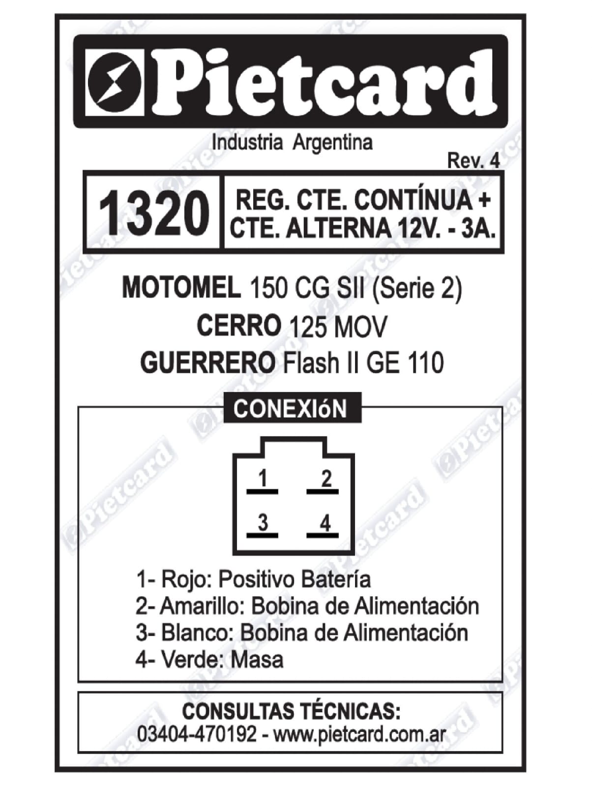 REGULADOR PIETCARD 1320