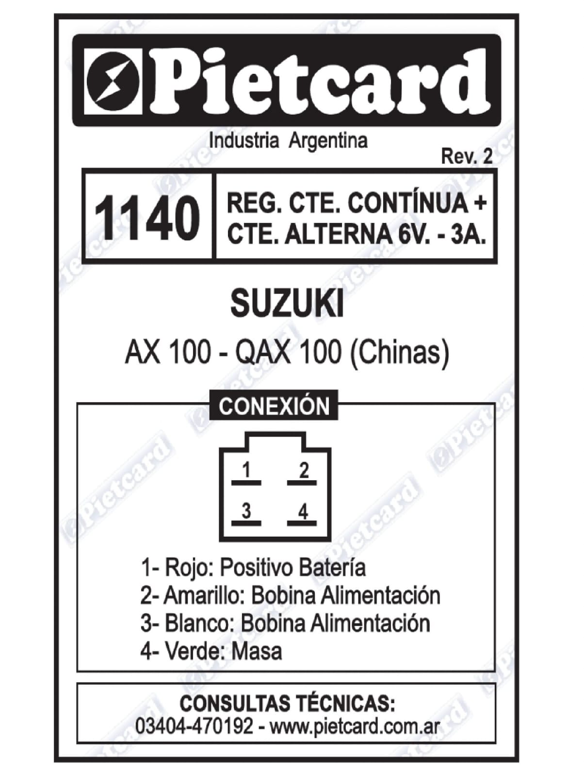 REGULADOR 1140 PIETCARD
