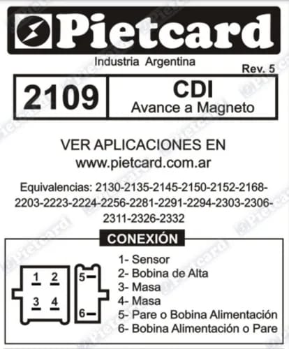 CDI PIETCARD 2109 GXL 125