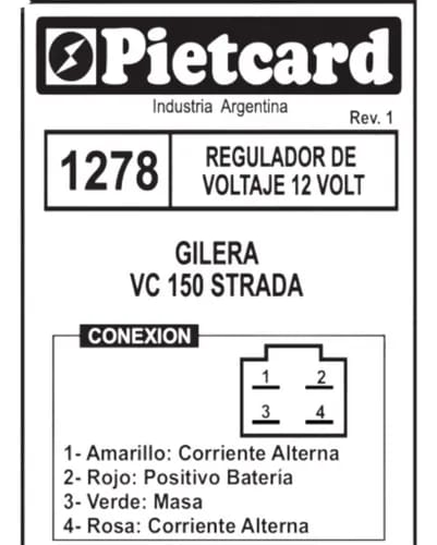 REGULADOR PIETCARD 1278