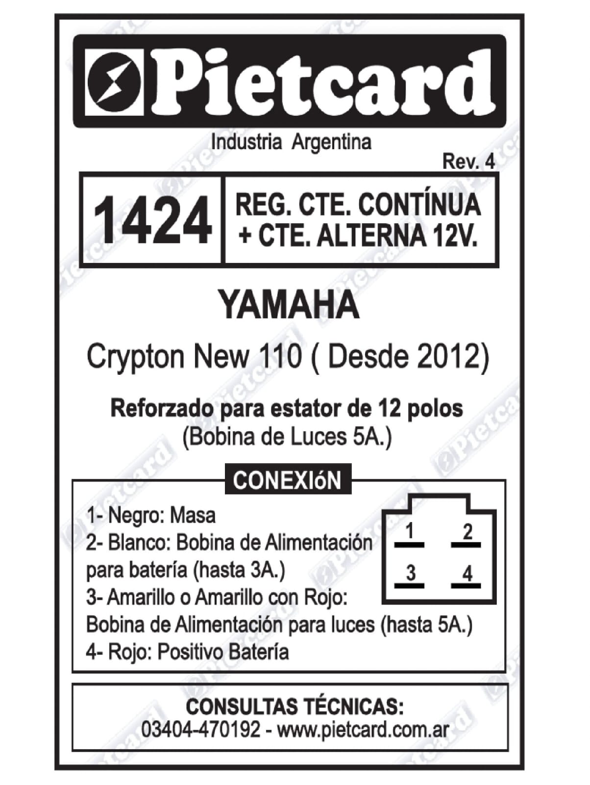 REGULADOR 1424 PIETCARD