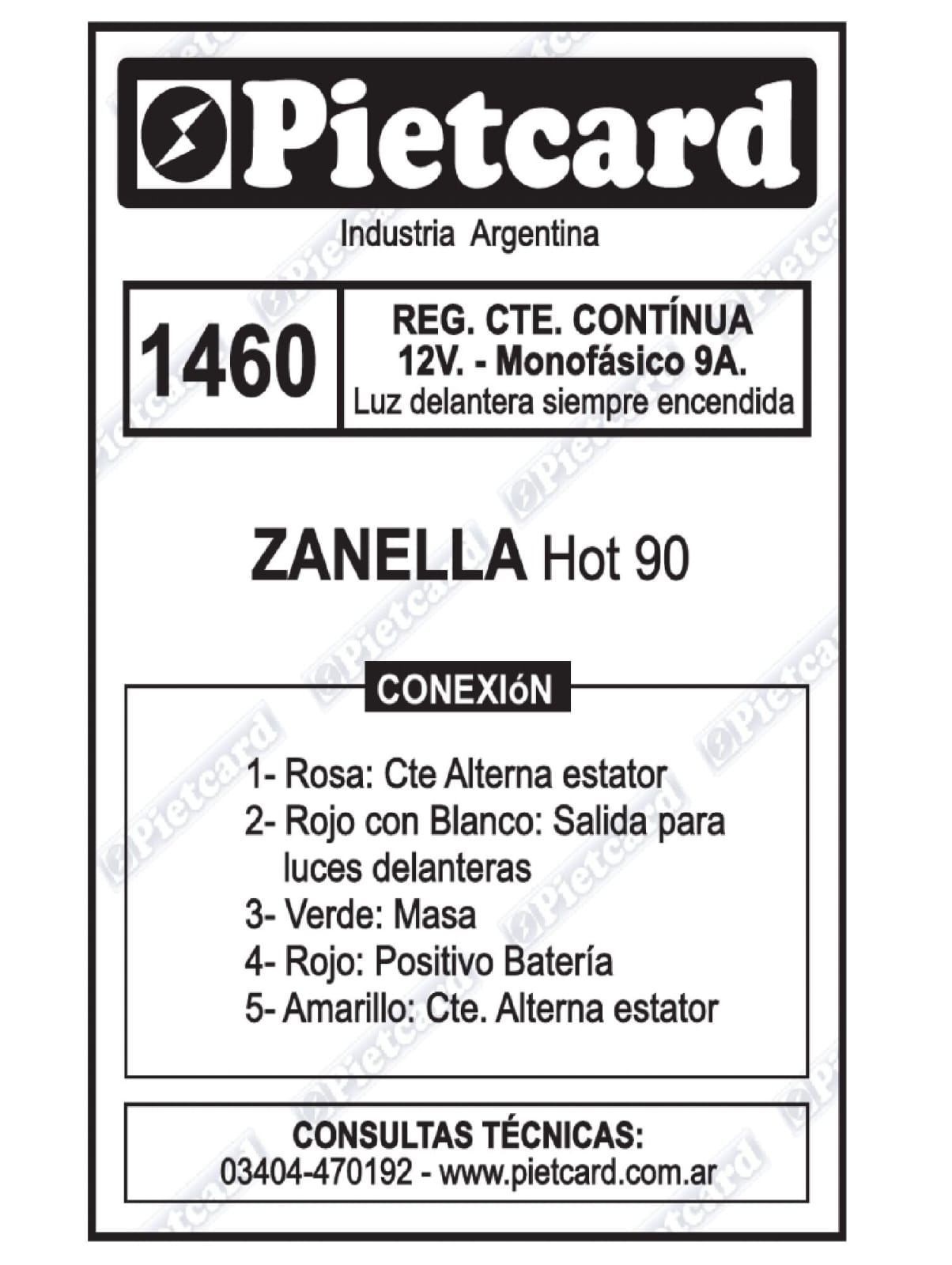 REGULADOR 1460 PIETCARD