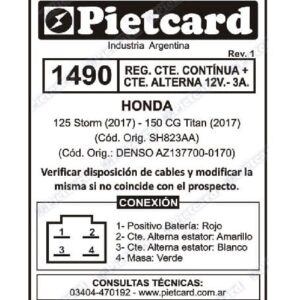 REGULADOR 1490 PIETCARD