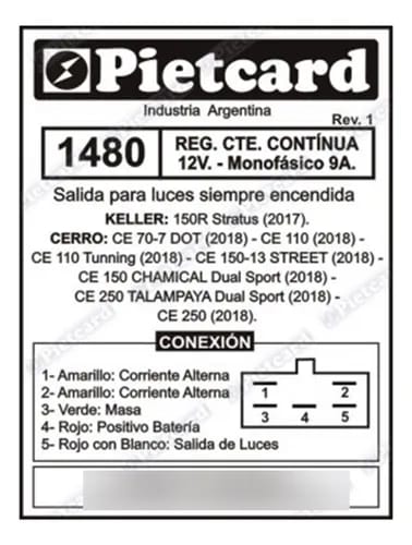 REGULADOR 1480 PIETCARD