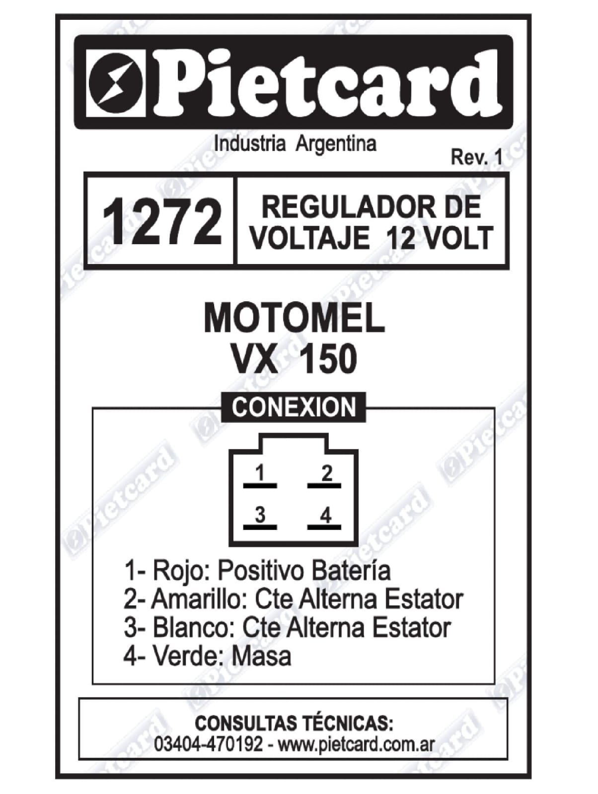 REGULADOR PIETCARD 1272