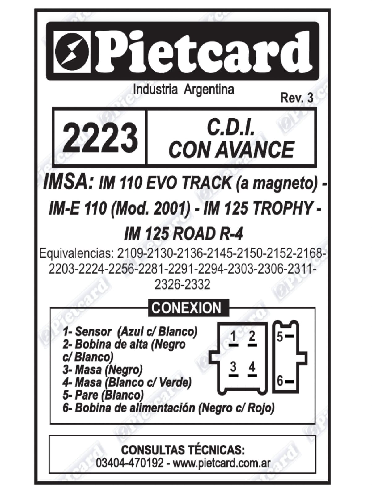 CDI PIETCARD 2223 GXL 125