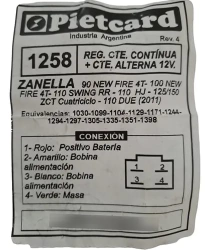 REGULADOR 1258 PIETCARD