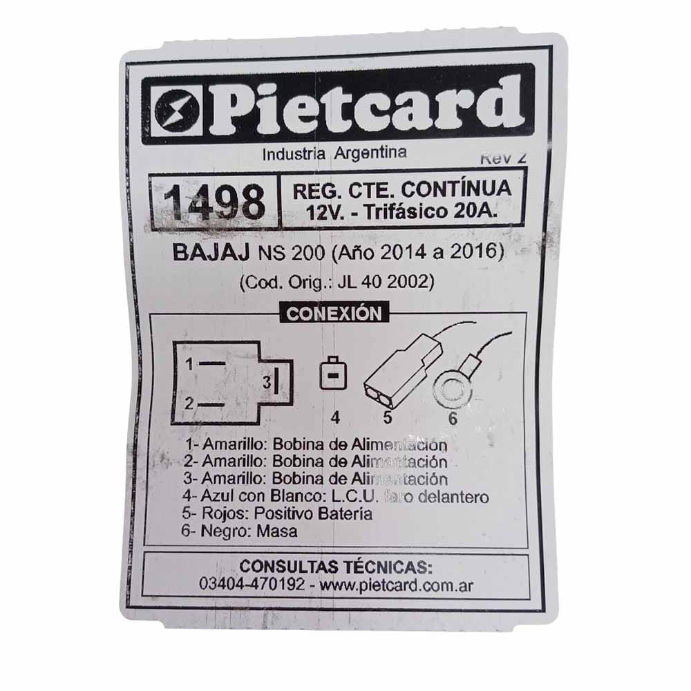 REGULADOR 1498 PIETCARD