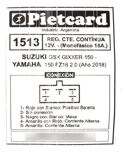 REGULADOR 1513 PIETCARD