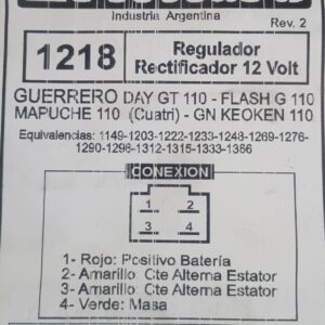 REGULADOR 1218 Y OTROS PIETCARD