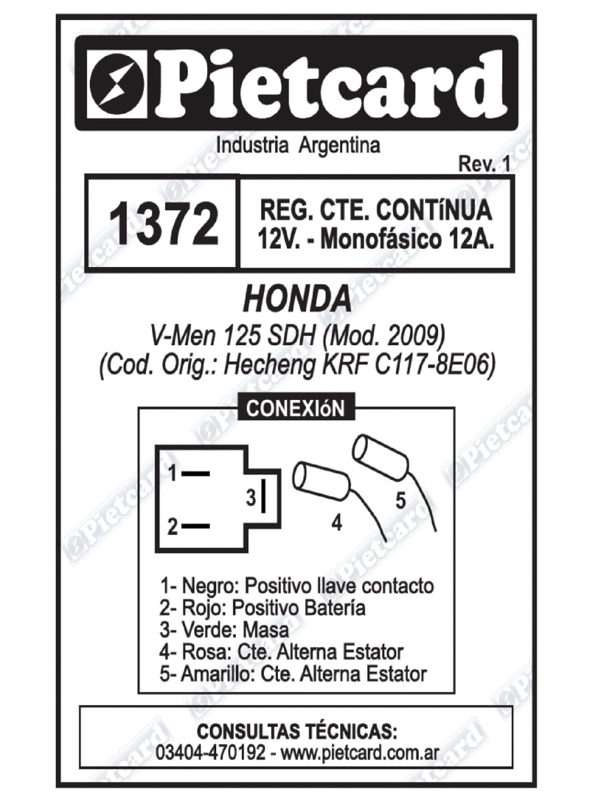 REGULADOR PIETCARD 1372