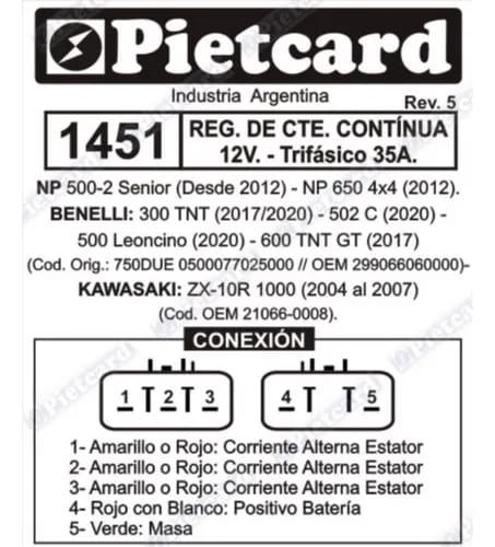 REGULADOR PIETCARD 1451