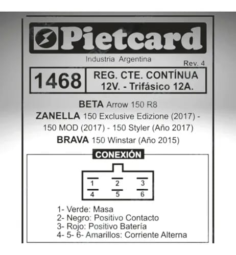 REGULADOR 1468 PIETCARD