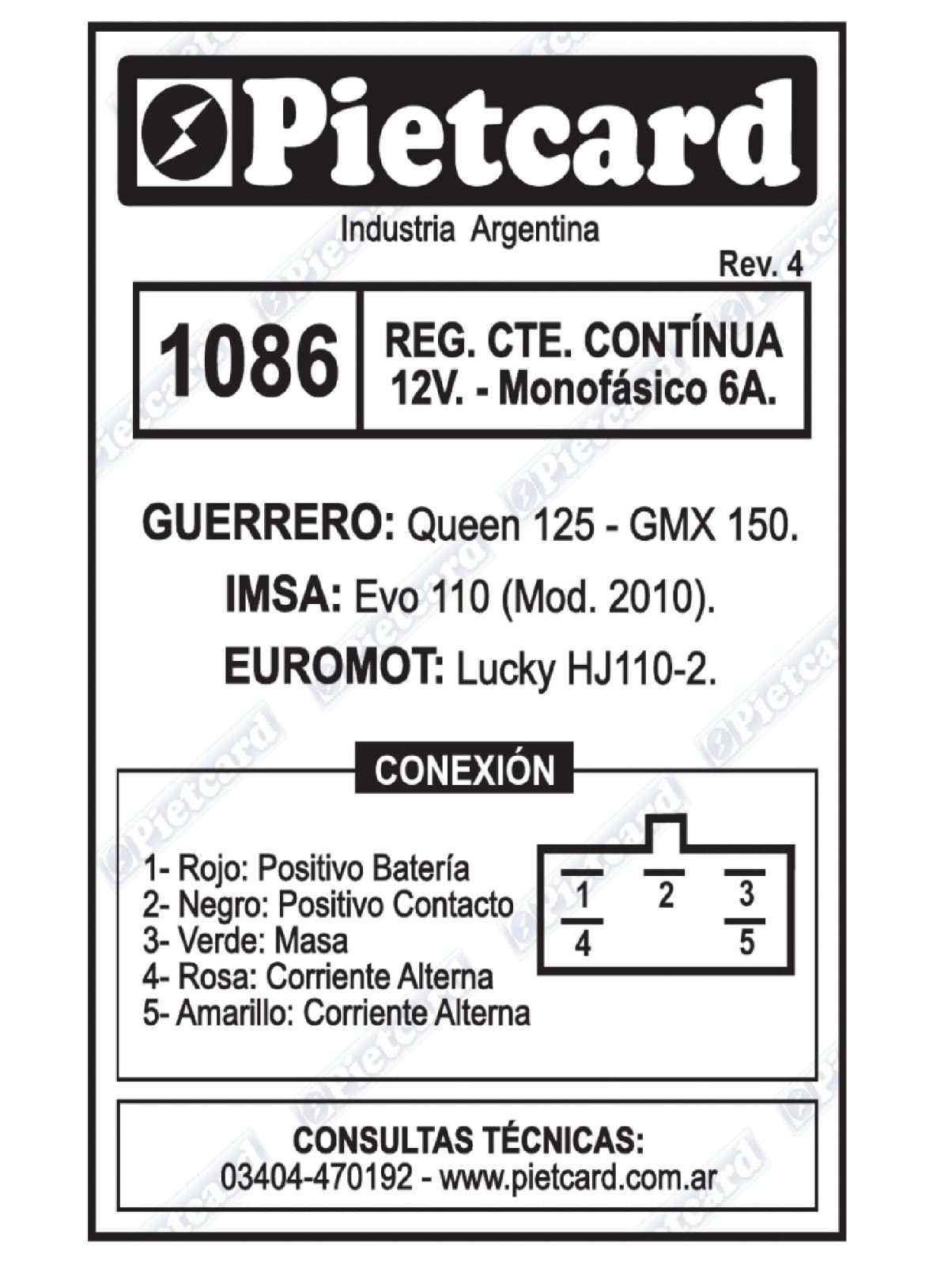 REGULADOR 1086 PIETCARD
