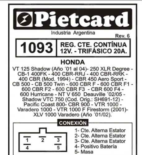 REGULADOR 1093 PIETCARD