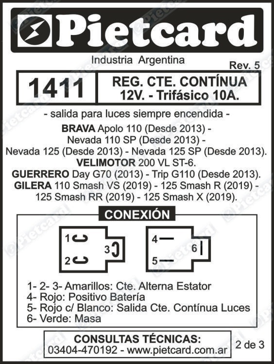 REGULADOR PIETCARD 1411-12A