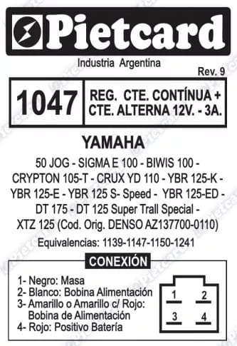 REGULADOR 1047 Y OTROS PIETCARD
